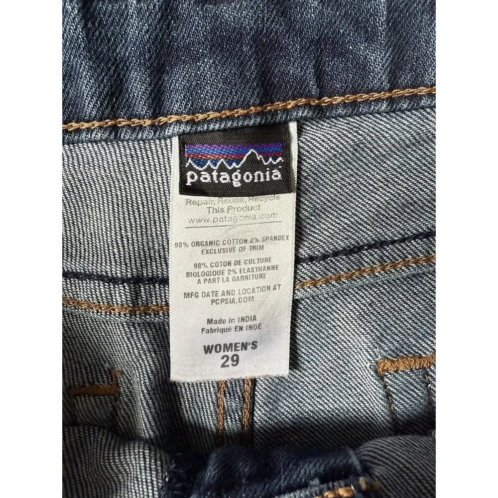 Patagonia Women's Jeans Size 29 Blue Bootcut Medium Wash Denim Mid Rise 5-Pocket